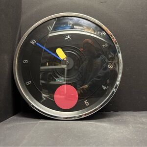 Vintage 1980s Post Modern Pendulum Wall Clock by Infinity 12" Hanging Modern